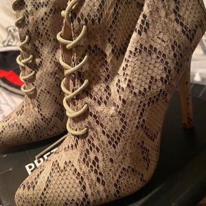 Snakeskin booties